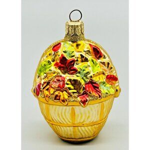 Patricia Breen Autumn Basket Fall Gold Leaves Christmas Ornament 3 inch